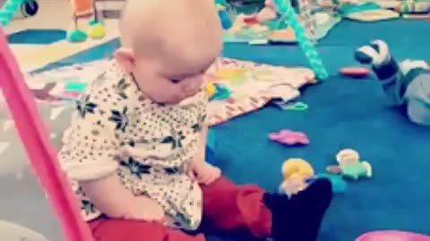 Sleepy Baby Literally Falls Over While Sitting Up