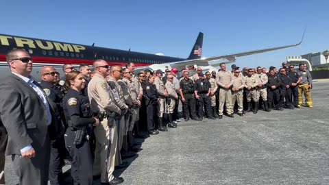 President Trump Flexing Some Muscle @ LAX Today