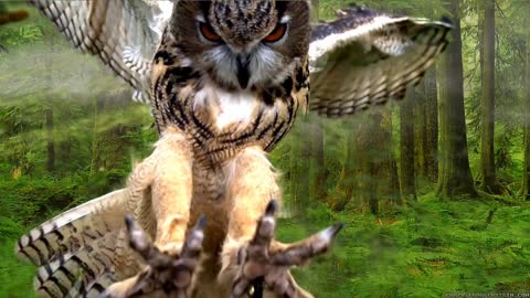 Amazing Owl Flying