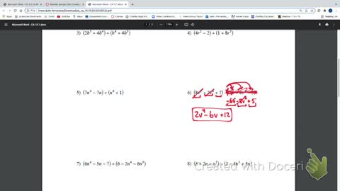 IM2 Alg1 Traditional 10.1 Corrective Adding and Subtracting Polynomials