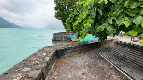 Refreshing summer rain in Brienz, Switzerland