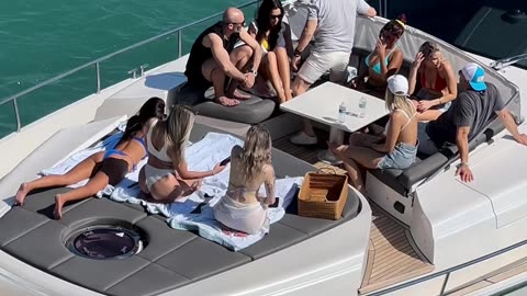 Fun Crew enjoying the Gorgeous Pershing 82 #yachtdealnow