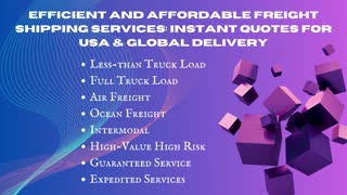 Efficient and Affordable Freight Shipping Solutions for USA & Global Markets