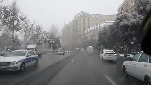 BAKU | SNOW| Car Driving - Azerbaijan
