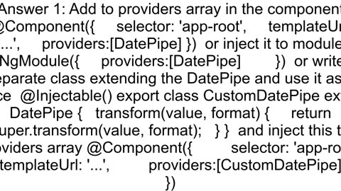 How to use pipes in Component