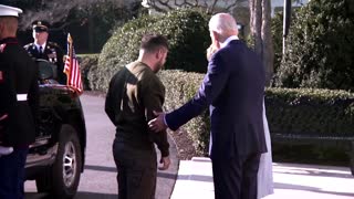 Biden greets Ukraine's Zelenskiy at White House