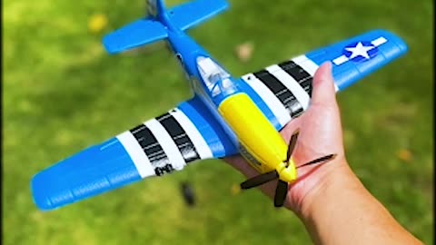 Remote-controlled aircraft soaring through the sky