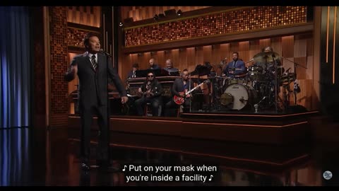 Jimmy Fallon performs tiny song on covid variant