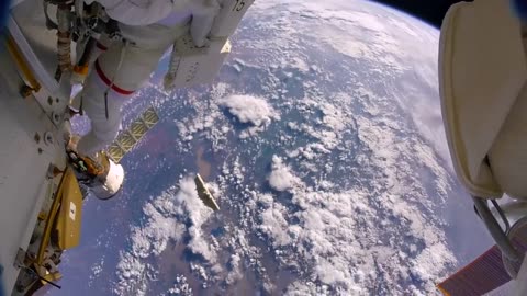 Astronauts accidentally lose a shield in space (GoPro 8K)