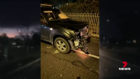 Heart-stopping moment truck's wheels fly into oncoming car at Christies Beach