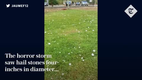 Giant hailstones kill toddler and injure 30 in Spain