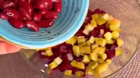 recipe#beetroot corn and bean salad