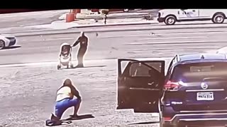 Woman taking care of a baby tripped and fell during an attempt to stop a runaway stroller!