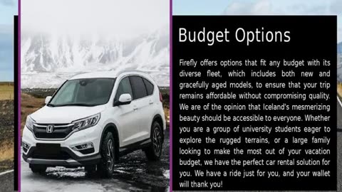 Cheap Car Rental Company in iceland - Firefly