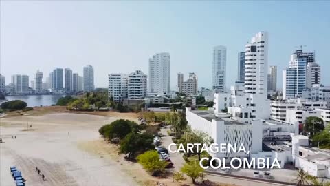 Cartagena, Colombia aerial beach scenery