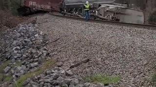 Norfolk Southern train derailed in Calhoun County, Alabama.