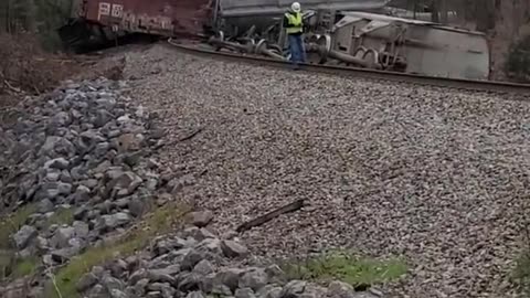 Norfolk Southern train derailed in Calhoun County, Alabama.