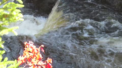 Side View of a Rapid in the Fast Flowing River