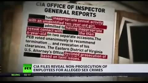 CIA files reveal non prosecution of their pedophile employee crimes.