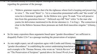 7) Thoughts On The TCC | Does Psalm 12:6-7 Teach The Preservation of God's Word?