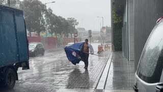 First rain of the season in hk