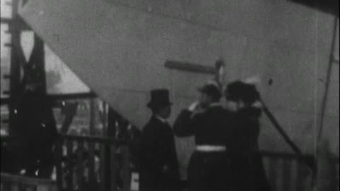 Christening & Launching Kaiser Wilhelm's Yacht "Meteor" (1902 Original Black & White Film)