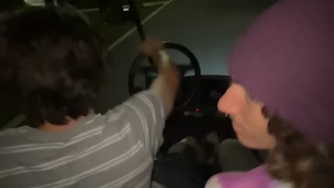 Drifting a golf cart- NO HANDS