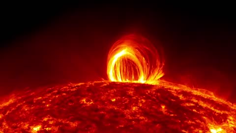 NASA Fiery Looping Rain on the Sun