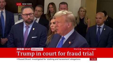 Donald Trump arrives at New York court for fraud trial