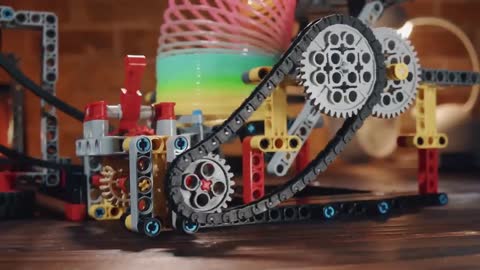 🌈 _Slinky_ Spring Powered by 1 HP Lego Engine #lego #experiment