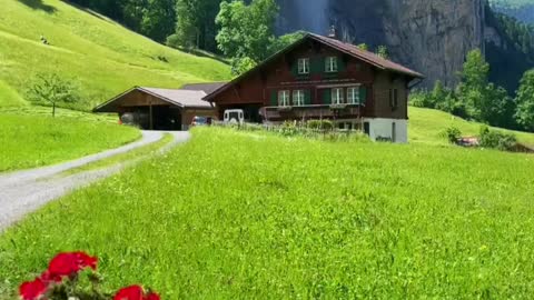 Dream place ✨ Valley waterfall 💦Lauterbrunnen🇨🇭