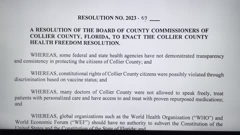 Health Freedom Resolution Passed in Collier County!