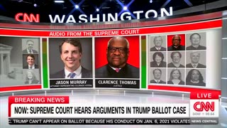 Justice Clarence Thomas during Trump - Colorado 14th Amendment Hearing