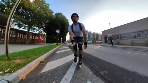 Speeding Through the City - Inline Skating Urban Flow Skate-6