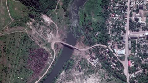 Satellite imagery shows destroyed bridges near Sievierodonetsk