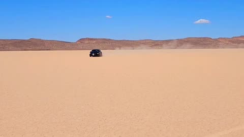 Driving on a Dry desert lake