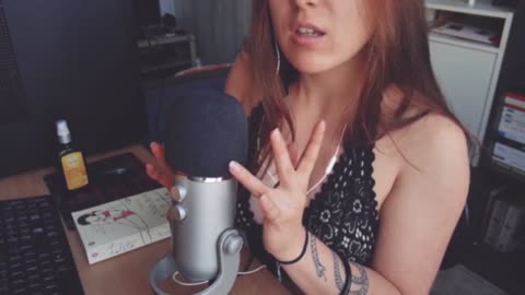 Hot girl gives pleasure and peace of mind to her ASMR