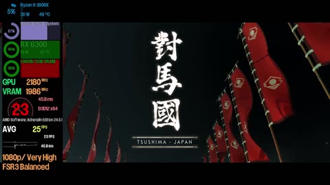 Radeon RX 6300 (2GB) Ghost of Tsushima [1080p] Test