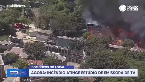 Incêndio atinge estúdio de emissora de televisão