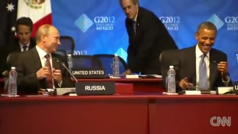 PUTIN and OBAMA share a laugh at G_20 (2012)
