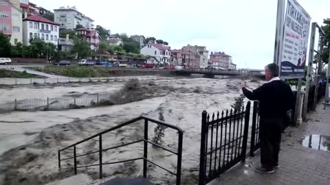 Bridge collapses after heavy rainfall in Turkey