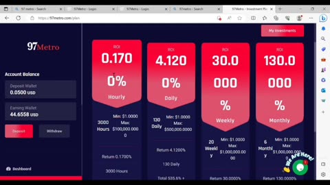 97Metro 1$ invest higher profit