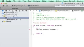 PROGRAMMING IN C++ / X-Code || Tutorial 5 - If Statement