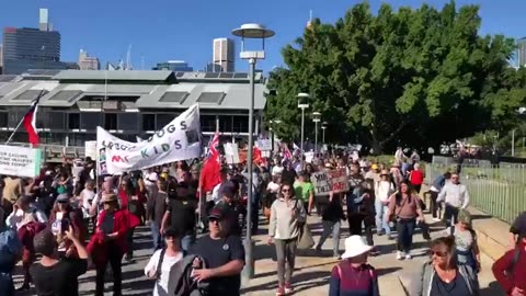 In Sydney, several thousand people came out to rally against NATO, wars, in support of Russia