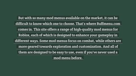 Buffmenu Roblox Mod Menus: The Ultimate Customization Tool