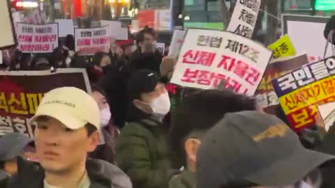 Seoul, South Korea: Vaccine passport/mandate protest Jan. 8, 2022