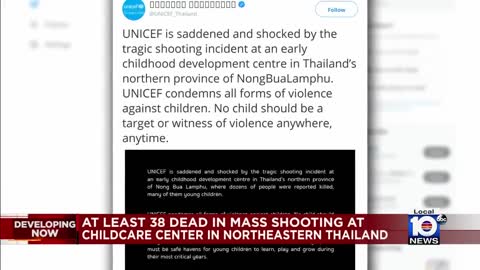 Dozens of children killed in mass shooting at Thailand daycare