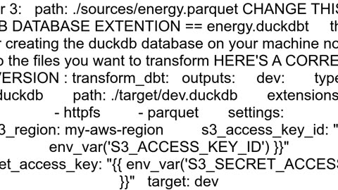 dbt pipeline with parquet files