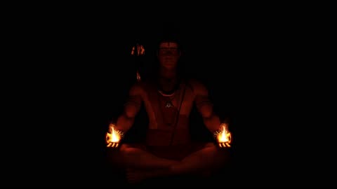 HD Ignite Serenity: AMBIENT MELLOW Chill Fire Yogi 4K Lofi Meditation for Relaxation Black Screen