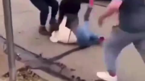 The now viral brutal attack of a white high school student identified as Kailee by a black student